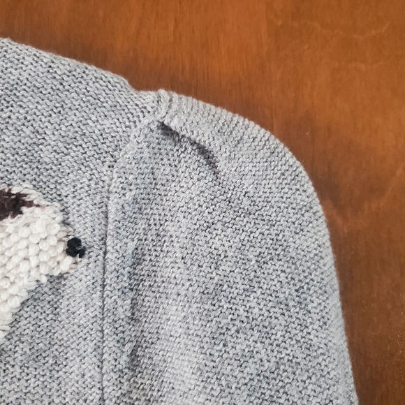 LOFT Petites Gray with White Terrier Dogs Sweater - Picture 4 of 6